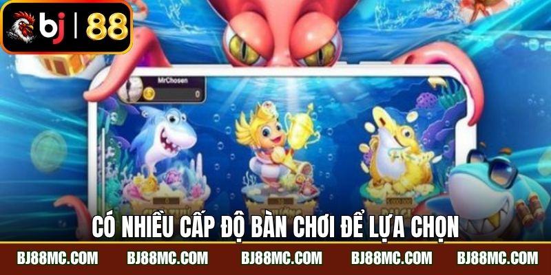 Có nhiều cấp độ bàn chơi để lựa chọn