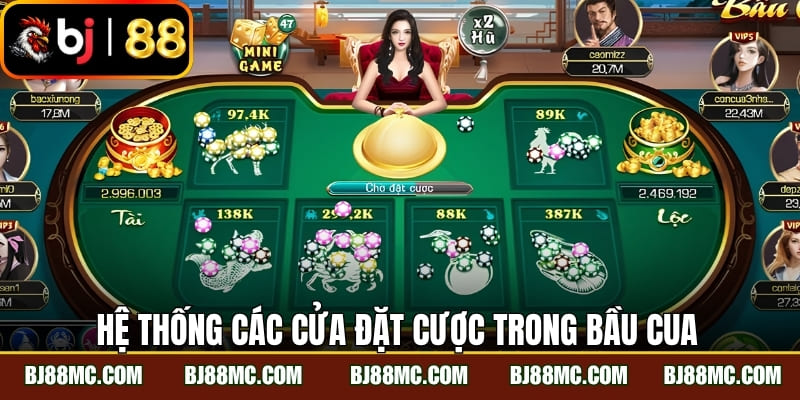 Hệ thống các cửa đặt cược trong bầu cua