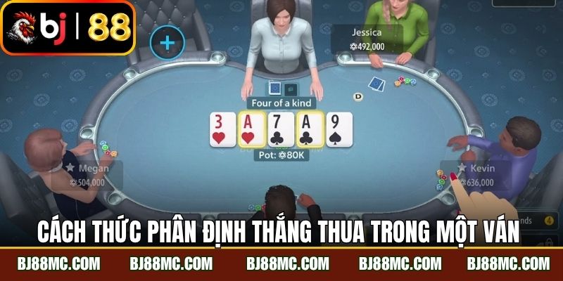 Cách thức phân định thắng thua trong một ván poker cơ bản