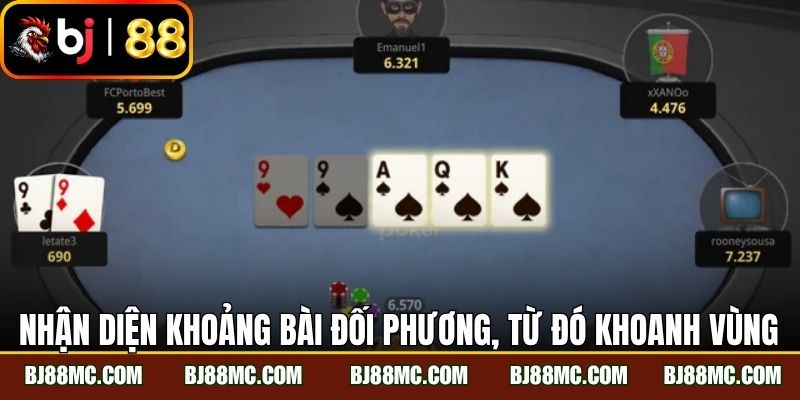 Nhận diện khoảng bài đối phương, từ đó khoanh vùng tỷ lệ